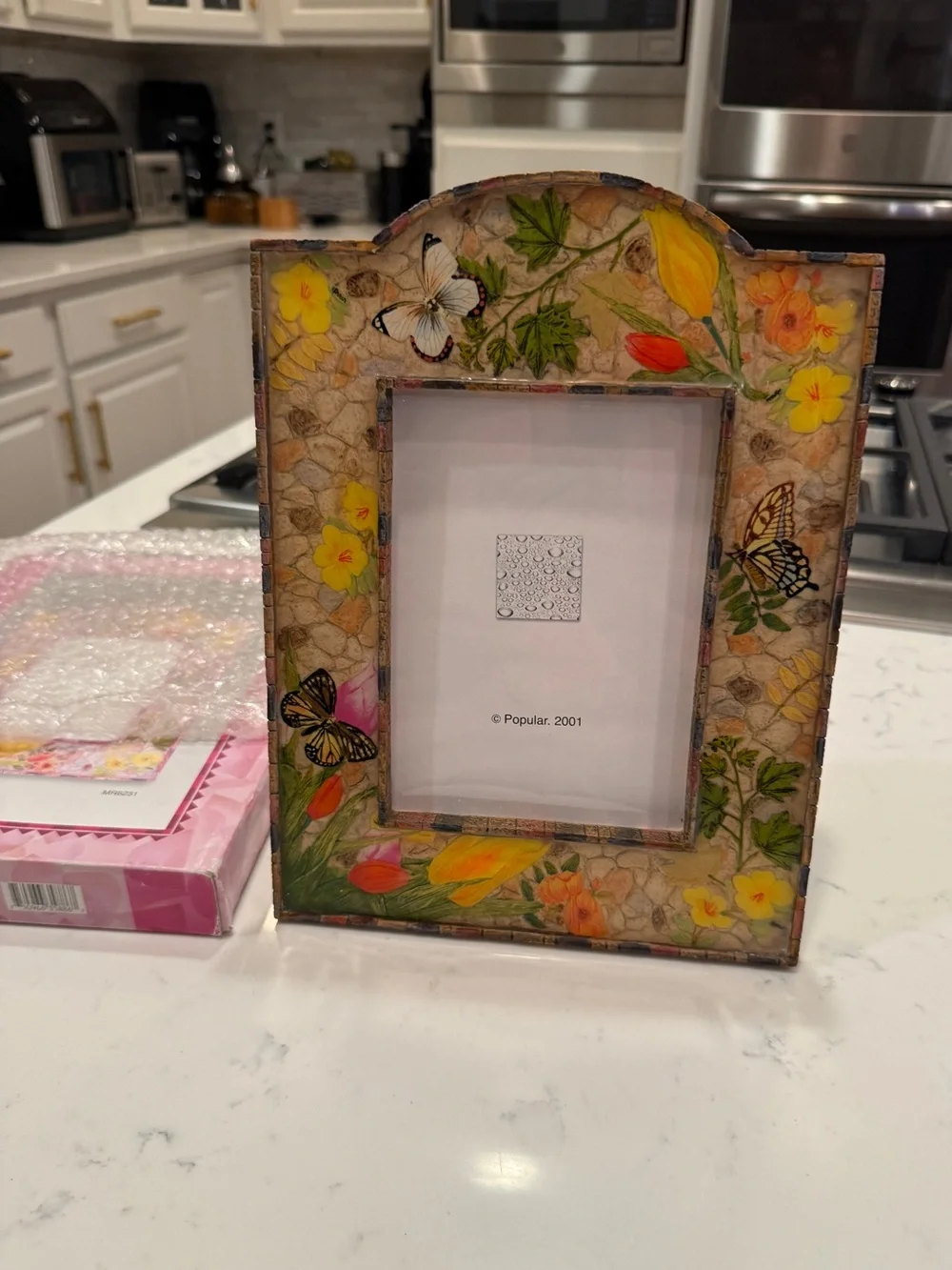Sweet Blossom Collection Butterfly Floral 5x7 Photo Frame NIB 2001 NEW OLD STOCK
